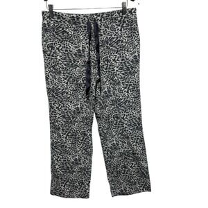 Soma Pants Womens M Gray Animal Print Stretch Knit Elastic Waist Pull On Pockets